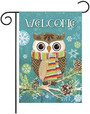 Owl Winter Garden Flag For Outdoors Winter Yard Flag 12x18 Inch Cute Owl Christmas Garden Flag Winter Seasonal Flag