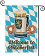 Welcome To Oktoberfest Bavaria Beer Mug Pretzel Garden Flag Vertical Double Sided, Celebration Yard Outdoor Decoration