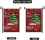 Christmas Garden Flag Inches Double Sided Winter Holiday Merry Christmas Flag Yard Small Burlap Buffalo Plaid Christmas Decorations Red Truck Seasonal Outdoor Xmas Tree Rustic Farmhouse Banner