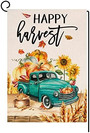 Fall Harvest Garden Flag 12x18 Vertical Double Sided Farm Pumpkin Sunflower Truck Autumn Thanksgiving Outside Decorations