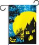 Garden Flags Halloween Background Moon Castle Double Sided Flags Decoration For House Outdoor ,12x18 Inch