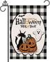 Halloween Garden Flag 12×18 Inch Vertical Trick Or Treat Happy Halloween Thanksgiving Pumpkin Ghost Black Cat Double Sided Burlap Flag For House Yard