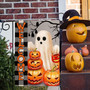 Halloween Welcome Garden Flag 12x18 Inch Double Sided Halloween Pumpkin Garden Flag White Ghost O Lantern Pumpkin Yard Flags Halloween Garden Decor For Outside