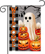 Halloween Welcome Garden Flag 12x18 Inch Double Sided Halloween Pumpkin Garden Flag White Ghost O Lantern Pumpkin Yard Flags Halloween Garden Decor For Outside