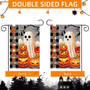 Halloween Welcome Garden Flag 12x18 Inch Double Sided Halloween Pumpkin Garden Flag White Ghost O Lantern Pumpkin Yard Flags Halloween Garden Decor For Outside