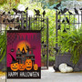 Happy Halloween Theme Garden Flag 12 X 18 Inch Vertical Double Sided Farmhouse Pumpkin Ghost Black Cat Decorative Fall Small Garden Flag For Outdoor Porch Yard Garden Burlap Flags