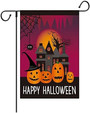 Happy Halloween Theme Garden Flag 12 X 18 Inch Vertical Double Sided Farmhouse Pumpkin Ghost Black Cat Decorative Fall Small Garden Flag For Outdoor Porch Yard Garden Burlap Flags