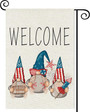 Welcome Patriotic Gnomes Garden Flag Vertical Double Sided Burlap God Bless America Spring Summer Yard Outdoor Decor Home Decor