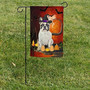 Halloween Garden Flag- White French Bulldog Dog Halloween Garden Flag, Dog Lovers, Dog With Pumpkins, Double Side Printed Garden Flag 12 X 18 Inch