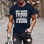 Men's T Shirt Tee My Wife Funny
 Letter Round Neck Casual Daily Print Short Sleeve Tops Simple Basic Black Blue Gray / Summer