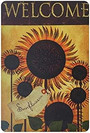 Metal Tin Sign Welcome Sunflower Vintage Tin Poster Metal Sign Wall Decoration Country Kitchen Home Garage Decor