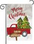 2022 Custom Family Name Christmas Garden Flag, Personalized Double Sided Yard Flag With Truck/christmas Tree/garden Gnomes Xmas Decorations Outdoor Flags For Holidays