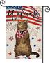 4th Of July Independence Day Cat Garden Flag 12x18 Inch Vertical Double Sided, Welcome Patriotic Usa Flag Yard Outdoor Decor