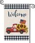 4th Of July Patriotic Garden Flags For Outside, 12×18 Double Sided Blue Buffalo Plaid, Red Truck With Sunflowers, Welcome Independence Day Farmhouse Decors, Summer Yard Flags For Outdoor