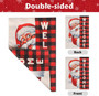 Christmas Garden Flag 12x 18 Inch Vertical Double Sided Santa Welcome Christmas Flag Burlap Small House Flag For Winter Yard Outdoor Indoor Decoration
