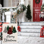 Christmas Garden Flag, Burlap Double-sided Xmas Garden Flag With Buffalo Plaid Christmas Tree, Holiday Xmas Garden Flag, Outdoor Garden Decoration Seasonal Home Decor Yard Flag