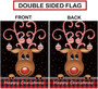 Christmas Garden Flag Reindeer Balls Winter Happy Christmas Buffalo Check Double Sided Vertical Burlap Cute Outdoor Decorative Seasonal Yard Decor