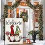 Christmas Winter Gnomes Welcome Garden Flag Double Sided Vertical 12×18 Inch Rustic Farmhouse Decor For Seasonal Holiday Yard