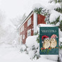 Cute Owl Christmas Garden Flag Vertical Double Sided Welcome Garden Flag, Christmas Winter Holiday Rustic Yard Outdoor Decoration
