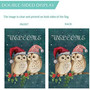 Cute Owl Christmas Garden Flag Vertical Double Sided Welcome Garden Flag, Christmas Winter Holiday Rustic Yard Outdoor Decoration