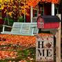 Fall Football Home Garden Flag Vertical Double Sided, Wood Flower Farmhouse Autumn Thanksgiving Holiday Yard Outdoor Decoration