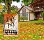 Fall Pumpkin Small Garden Flag 12x18 Inch Buffalo Truck Vertical Double Sided Thanksgiving Maple Leaves Burlap Yard Outdoor Decor