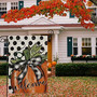 Fall Pumpkin Welcome Garden Flag Vertical Double Sided, Polka Dot Buffalo Check Plaid Farmhouse Autumn Thanksgiving Flag Holiday Yard Outdoor Decoration