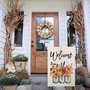 Fall Welcome Garden Flag Floral Mason Jar 12×18 Inch Double Sided Vertical Rustic Farmhouse Yard Seasonal Holiday Outdoor Decor