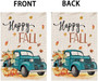 Happy Fall Garden Flag, Vertical Double Sided Burlap Seasonal Autumn Pumpkin Farm Truck Garden Flags, Fall Thanksgiving Harvest Rustic Yard Outdoor Decoration 12 X 18 Inch