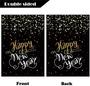 Happy New Year Decorations Garden Flags Double Sided Burlap Flag Winter Holiday Party Yard Outdoor Decoration