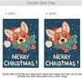 Merry Christmas Cute Corgi Dog Burlap Garden Flag Home Banners, Double Sided Welcome Farmhouse Outdoor Yard Decorative Flag 12 X 18 Inch