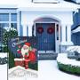 Merry Christmas Garden Flag 12x18 Double Sided Winter Holiday Santa Garden Yard Flags For Outdoor House Decoration