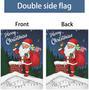 Merry Christmas Garden Flag 12x18 Double Sided Winter Holiday Santa Garden Yard Flags For Outdoor House Decoration