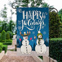 Merry Christmas Winter Welcome Double Sided Burlap Garden Flag, Seasonal Happy Holiday Outdoor Smile Cute Snowmen Decorative Flags For Home House Yard Lawn Patio Porch