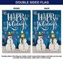 Merry Christmas Winter Welcome Double Sided Burlap Garden Flag, Seasonal Happy Holiday Outdoor Smile Cute Snowmen Decorative Flags For Home House Yard Lawn Patio Porch