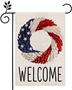 Patriotic Welcome American Strip And Star Wreath Garden Flag 12×18 Inch Double Sided Vertical 4th Of July Independence Day Memorial Day Yard Outdoor Decor