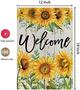 Summer Garden Flag Welcome Sunflower 12x18 Inch Small Double Sided For Outside Yard