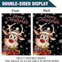 Welcome Christmas Garden Flag 12 X 18 Inch Double Sided Burlap White Snowman Buffalo Plaid Christmas Decoration For Home Yard Decor