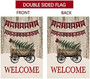 Welcome Christmas Tree Small Garden Flag 12x18 Inch Vertical Double Sided Merry Christmas Wooden Snow Cart Winter Holiday Outdoor Decorations Yard Flag