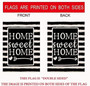 Welcome Home Watercolor Stripes Garden Flag , Home Sweet Home Vertical Double Sided 12 X 18 Inch Rustic Burlap Black And White Spring Summer Holiday Outdoor Décor