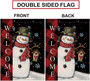 Winter Christmas Garden Flag Snowman Buffalo Plaid Welcome Flags Double Sided 12 X 18 Inch Burlap Vertical Snowflake Outdoor Yard Decorations