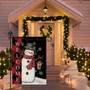 Winter Christmas Garden Flag Snowman Buffalo Plaid Welcome Flags Double Sided 12 X 18 Inch Burlap Vertical Snowflake Outdoor Yard Decorations