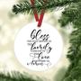 Prayer Stickers Bless The Food Before Us, Decor For Kitchen Ceramic Christmas Ornament With Saying Funny Porcelain Keepsake Winter Holiday Xmas Tree Decoration Gift For Friends