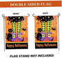 Happy Halloween Garden Flags Witch Feet Black Kitty Halloween Flag Vertical Double Sided Halloween Yard Flag Burlap For Fall House Porch Outdoor Halloween Decoration