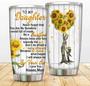 To My Daughter Steel Tumblers Travel Mug, 20oz Sunflowers Vacuum Thermos Insulated Tumbler Coffee Cup For Daughter Birthday, Christmas Mug, From Mom To Daughter