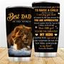 Dad Tumbler Gift From Daughter, Lion 20oz To My Dad Stainless Steel Tumbler, Best Dad Gifts On Fathers Day, Birthday, Valentines Day, Thanksgiving, Christmas