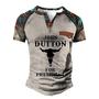 Men's T Shirt Tee Henley Shirt Tee 3d Print Graphic Color Block Animal Plus Size Henley Daily Sports Patchwork Button-down Short Sleeve Tops Designer Basic Casual Classic Gray / Summer