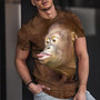 Men's T Shirt Tee Tee 3d Print Graphic Animal Round Neck Casual Daily 3d Print Short Sleeve Tops Designer Fashion Cool Comfortable Brown / Summer