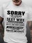 Men's Funny Sexy Wife Loose Text Letters T-shirt