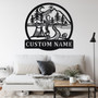 Custom Circle Camp Scene Metal Wall Art, Personalized Camper Name Sign Decoration For Room, Camping Home Decor, Custom Camping